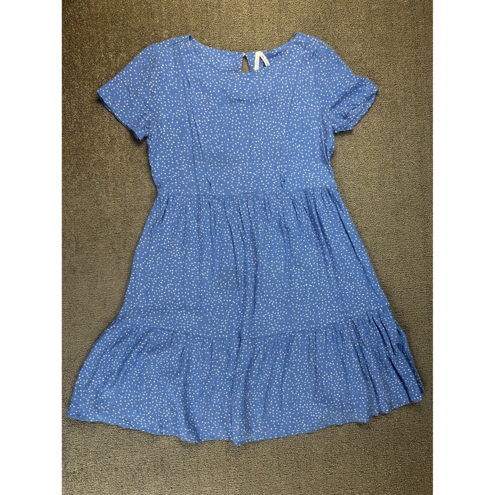 Seraphine Dress US 4 Blue Polka Dot Maternity Nursing Breastfeeding